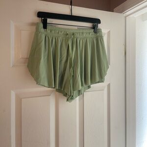 Pastel green workout shorts